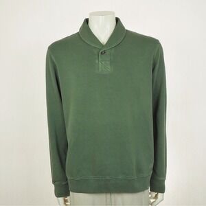 Southern Tide Shawl Collar Pullover Sweater Mens Large Green Cotton Knit Blend